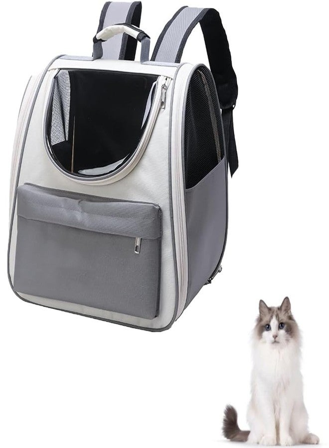 AWOKZA Pet Carrier Backpack, Ventilated and Breathable for Cats Dogs, Collapsible Designed for Travel, Hiking & Outdoor Use (Grey)